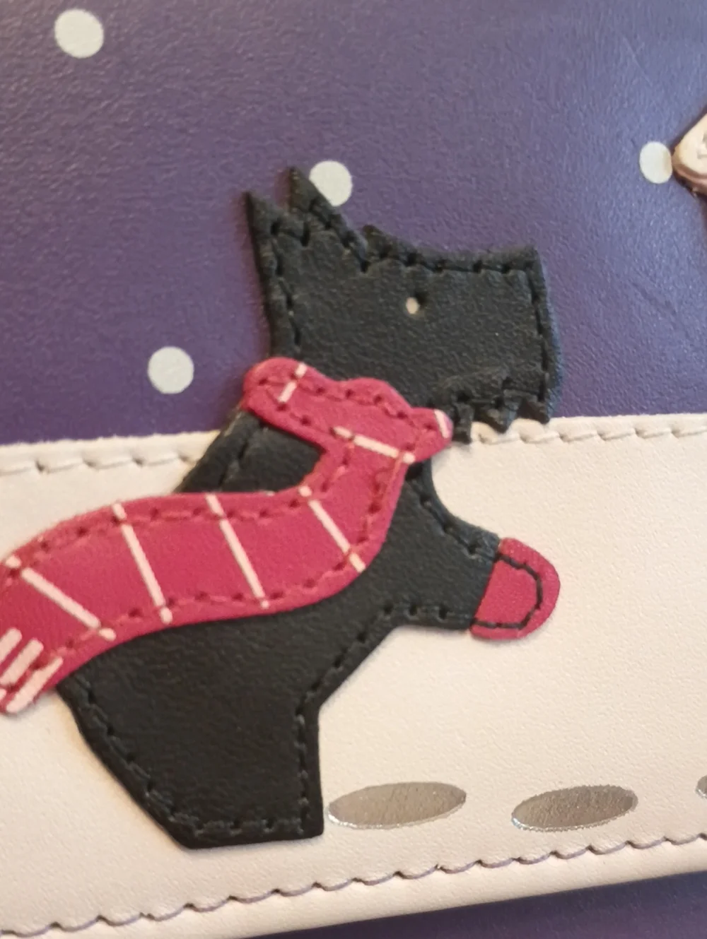 Radley london purple gingerbread Christmas dogs snow wallet
